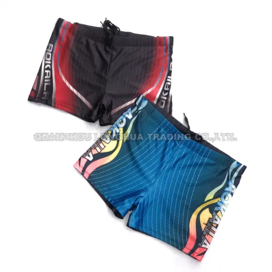 Calções de banho masculinos para meninos, calções de banho com impressão de maiô Nylon Spandex