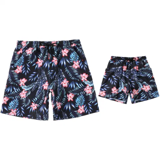 Roupas de verão para família, roupa de banho pai filho combinando shorts de praia calças para meninos